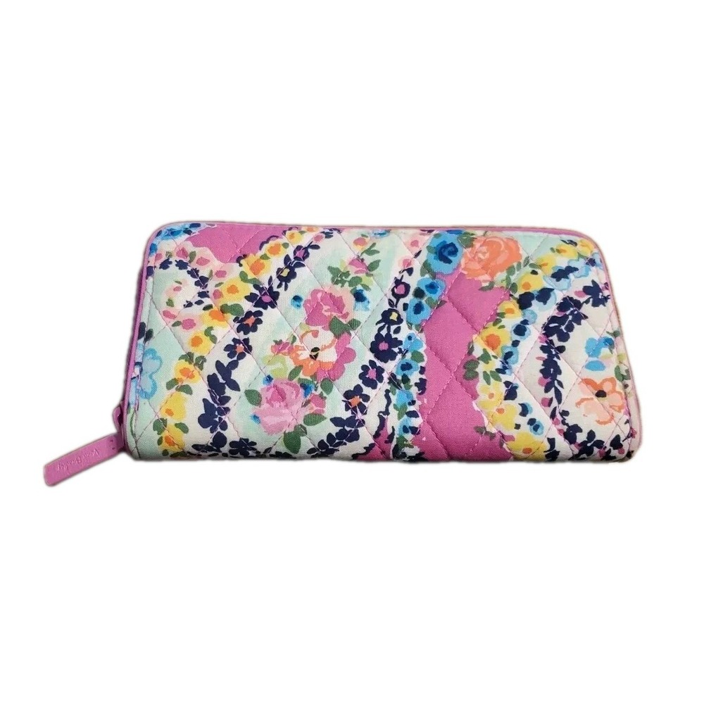 Vintage Vera Bradley Wallet Full Zip Around Acordion Pink Floral